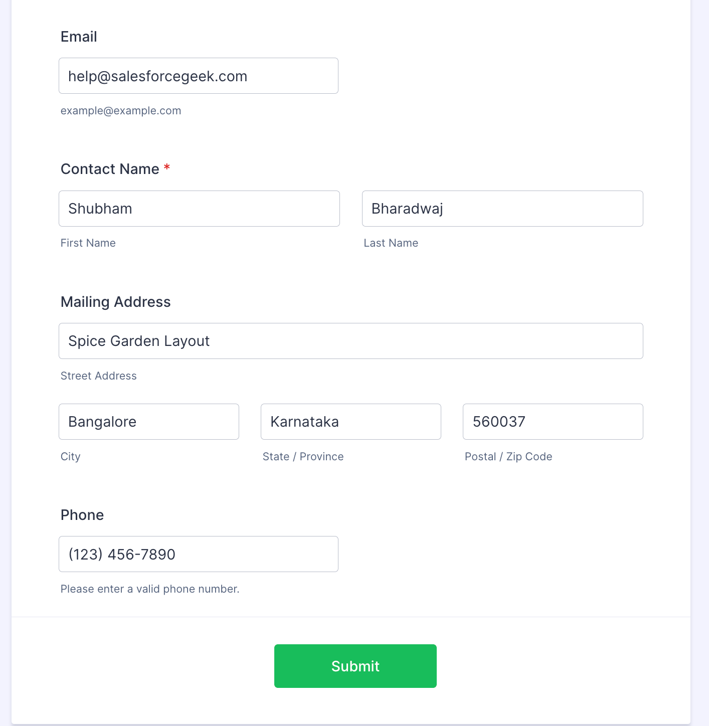 Salesforce to jotform Prefill